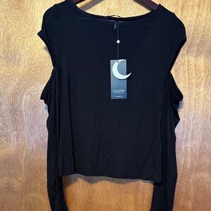 Killstar Black Cut-Out Sleeve Blouse S